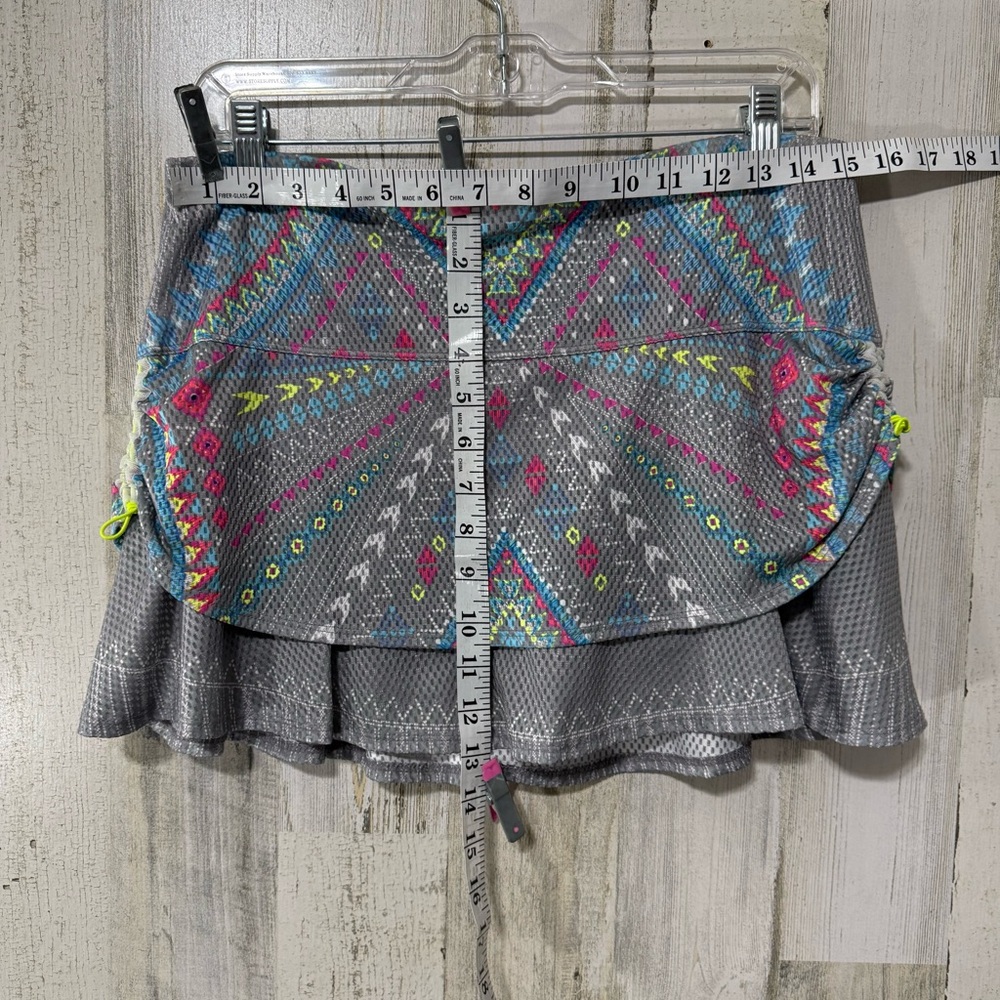 Lucky in Love Gray Neon Pattern Skirt Skort with Vibrant Patterns - Picture 7 of 10